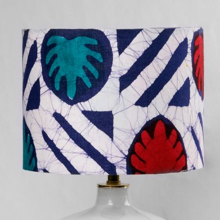 Multicolour Batik Print Drum Lampshade